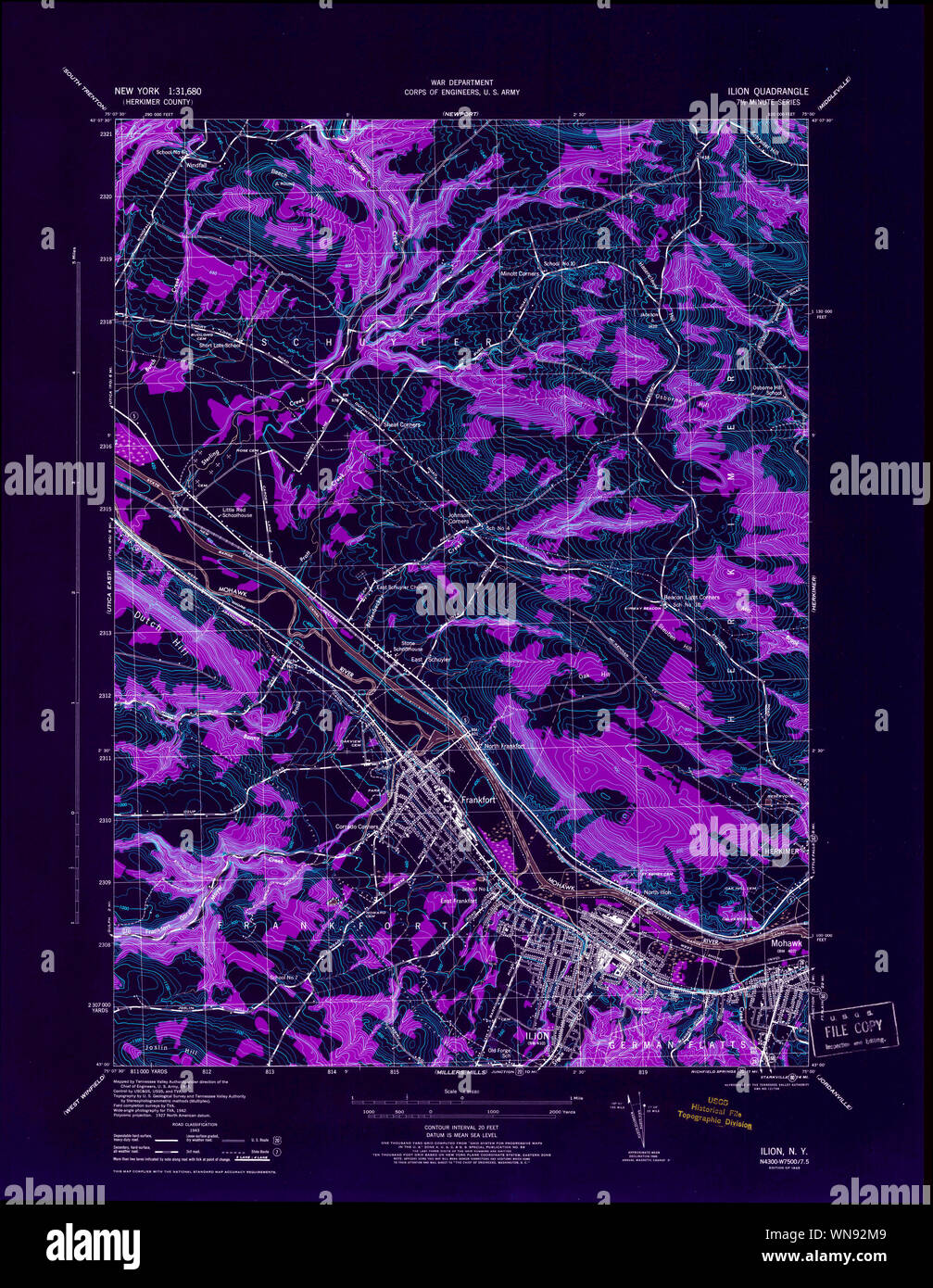 New York NY Ilion 130053 1945 31680 Inverted Restoration Stock Photo Alamy