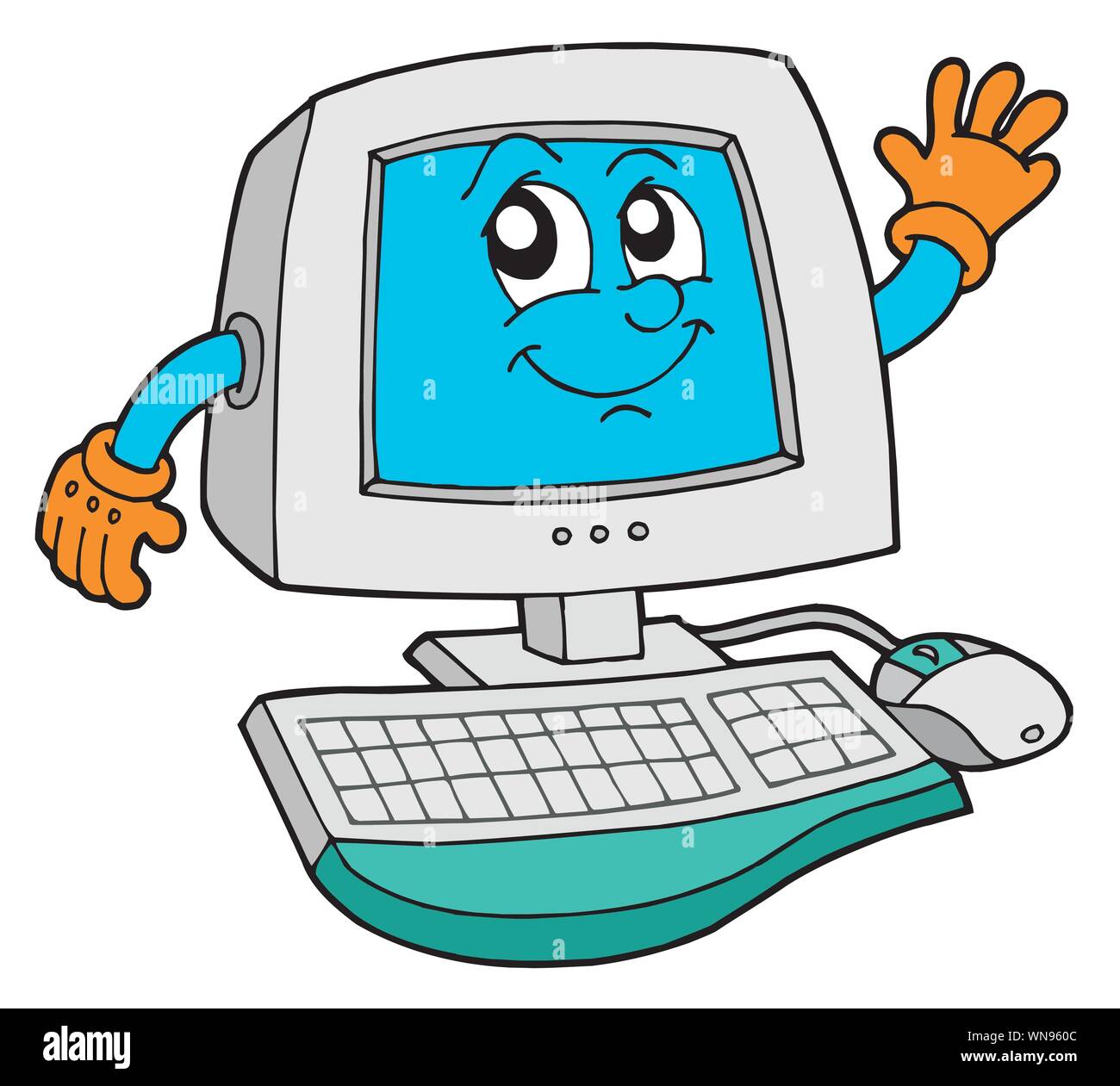 Cute computer vector illustration Stock Vector Image & Art - Alamy