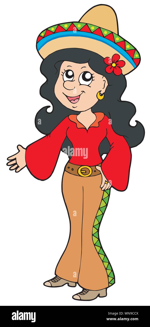 Cute Mexican girl Stock Vector Image & Art Alamy
