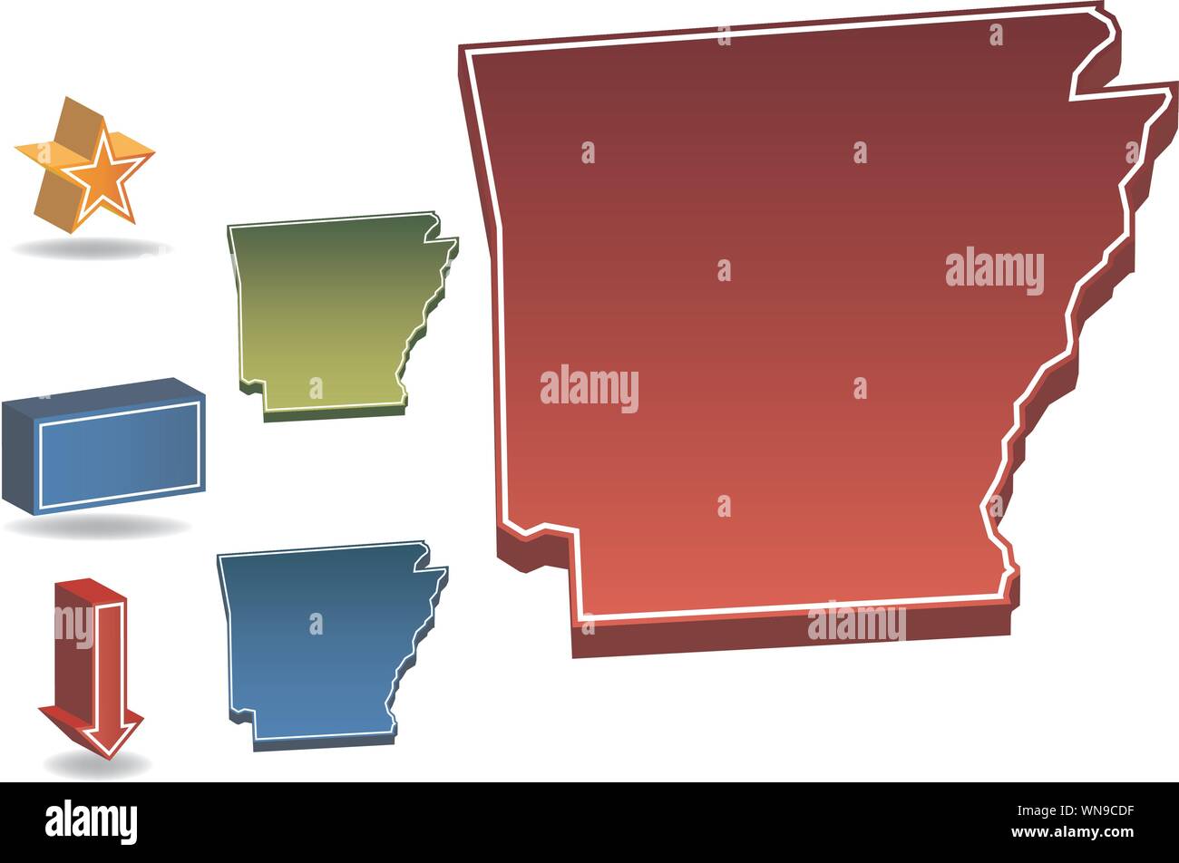 Arkansas 3D Stock Vector