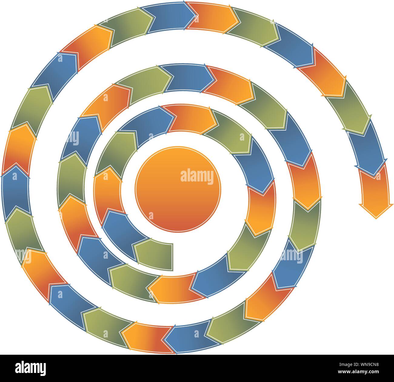 Curved process flow arrows hi-res stock photography and images - Alamy