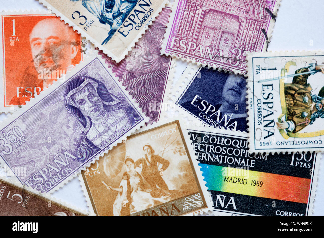 Spain Postage Stamps - Various Stock Photo - Alamy