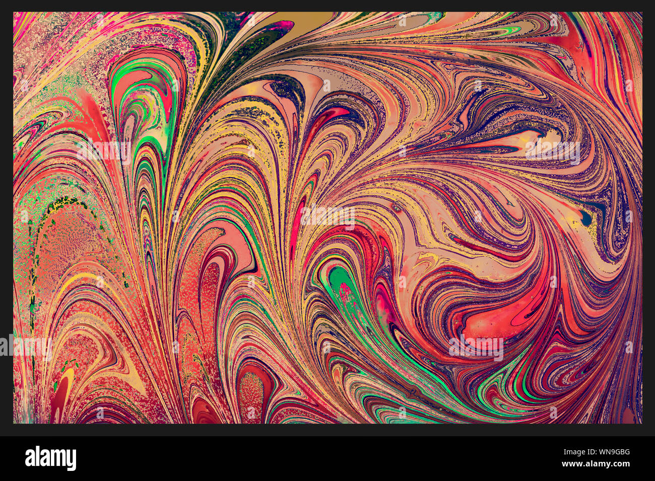 Traditional Ottoman Turkish abstract marbling art patterns as ...