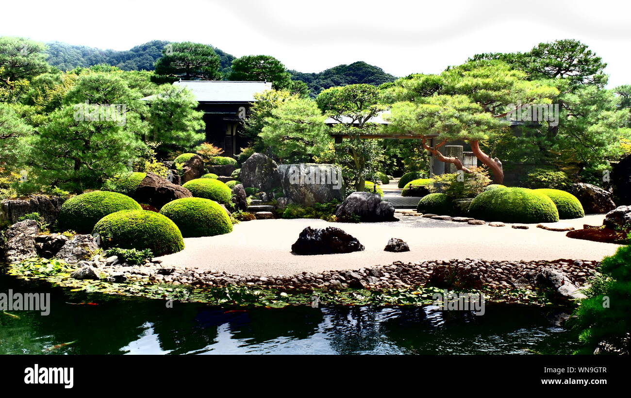 Adachi museum of art garden- Japanese art and gardens Stock Photo