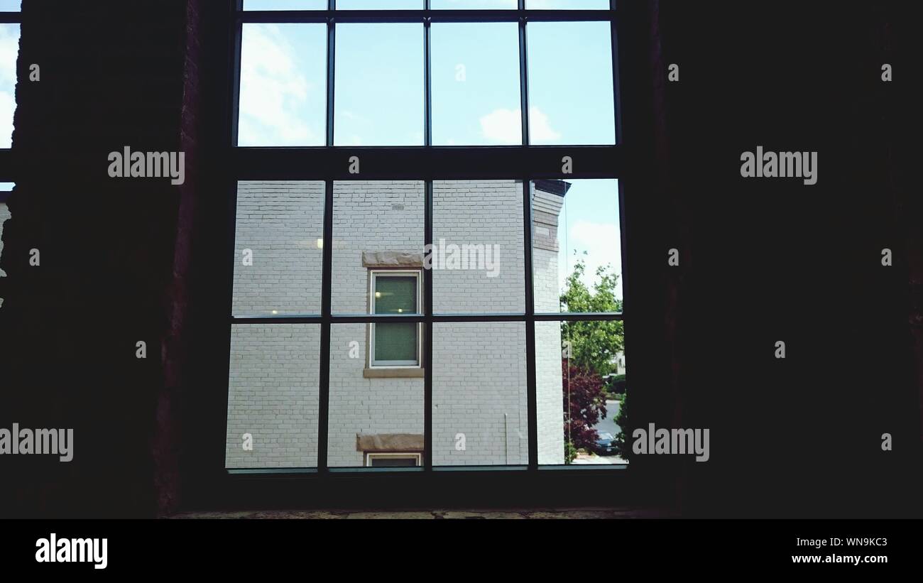 Built Structure Seen Through Window Stock Photo - Alamy