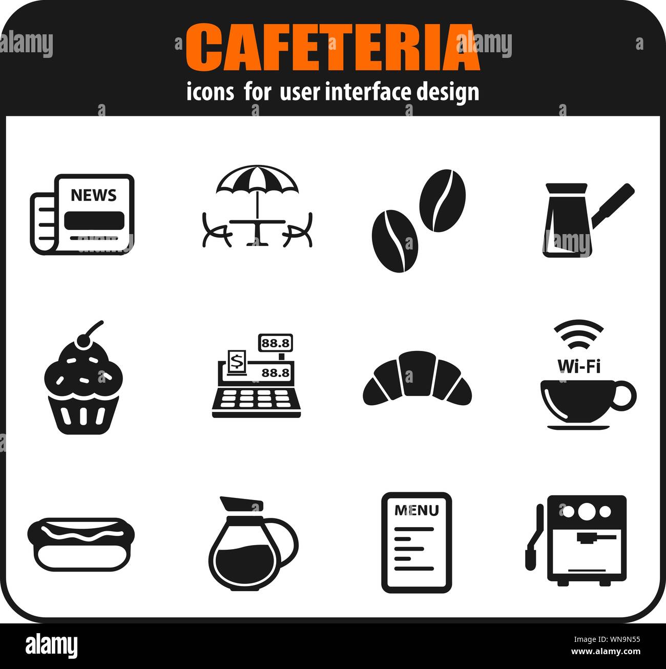cafeteria icon set Stock Vector Image & Art - Alamy