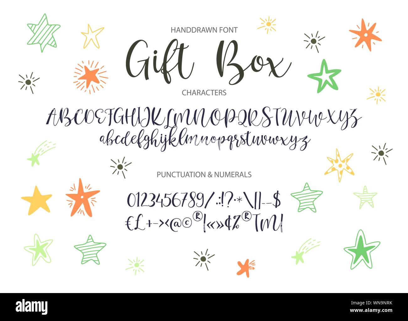Vector alphabet typeface. Hand drawn modern typeface. Cute typographic ...