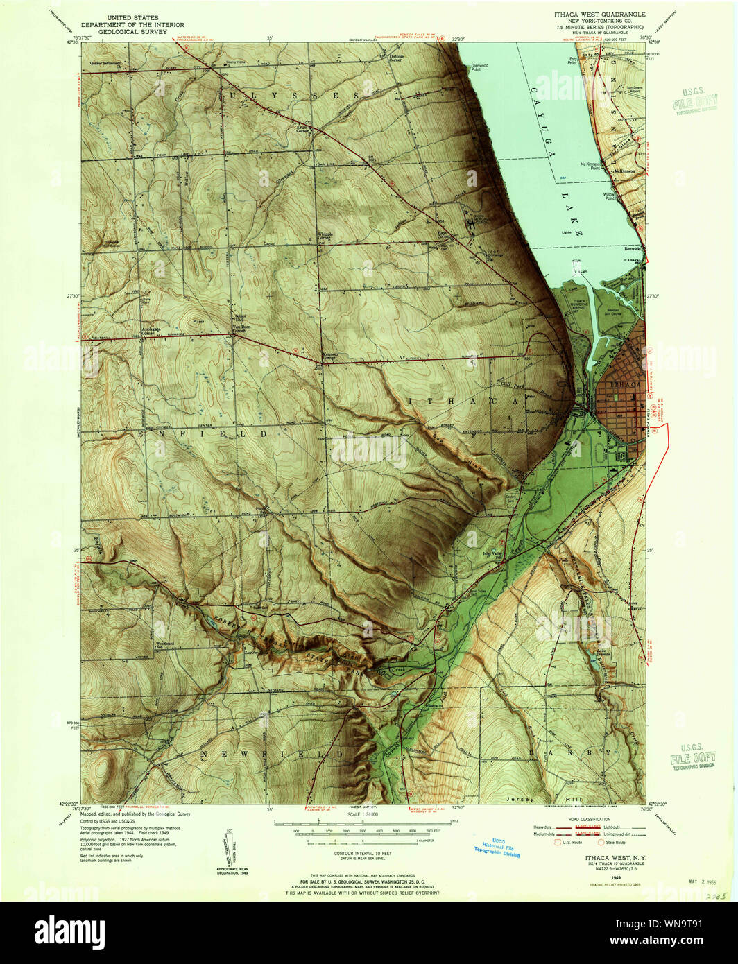 New York NY Ithaca West 130080 1949 24000 Restoration Stock Photo Alamy