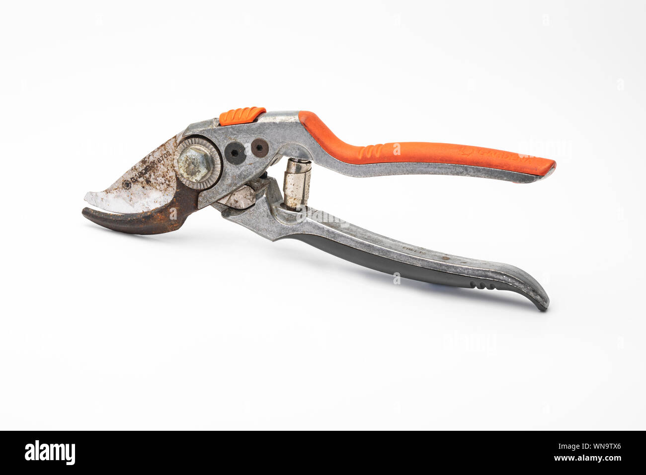 Well used garden secateurs Stock Photo