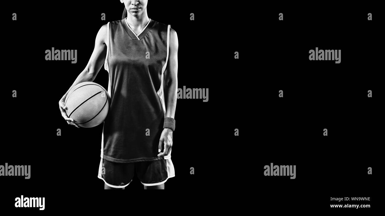 Tough female basketball player Stock Photo