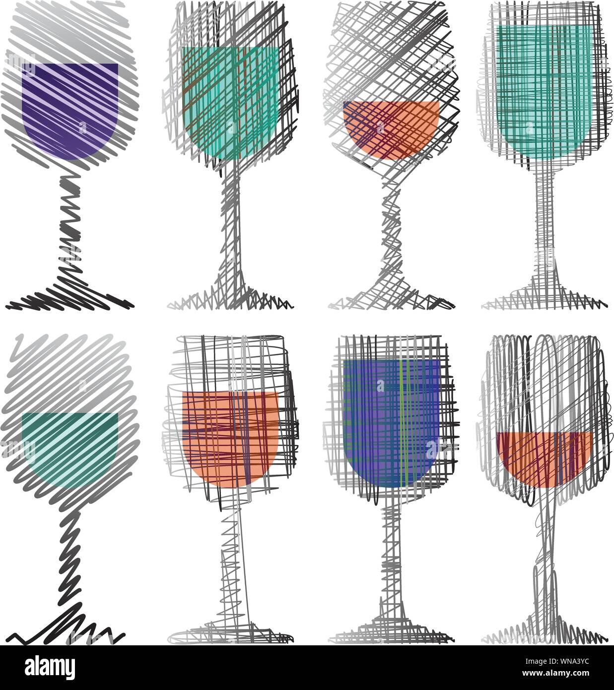 Wine glasses illustration Stock Vector Image & Art Alamy