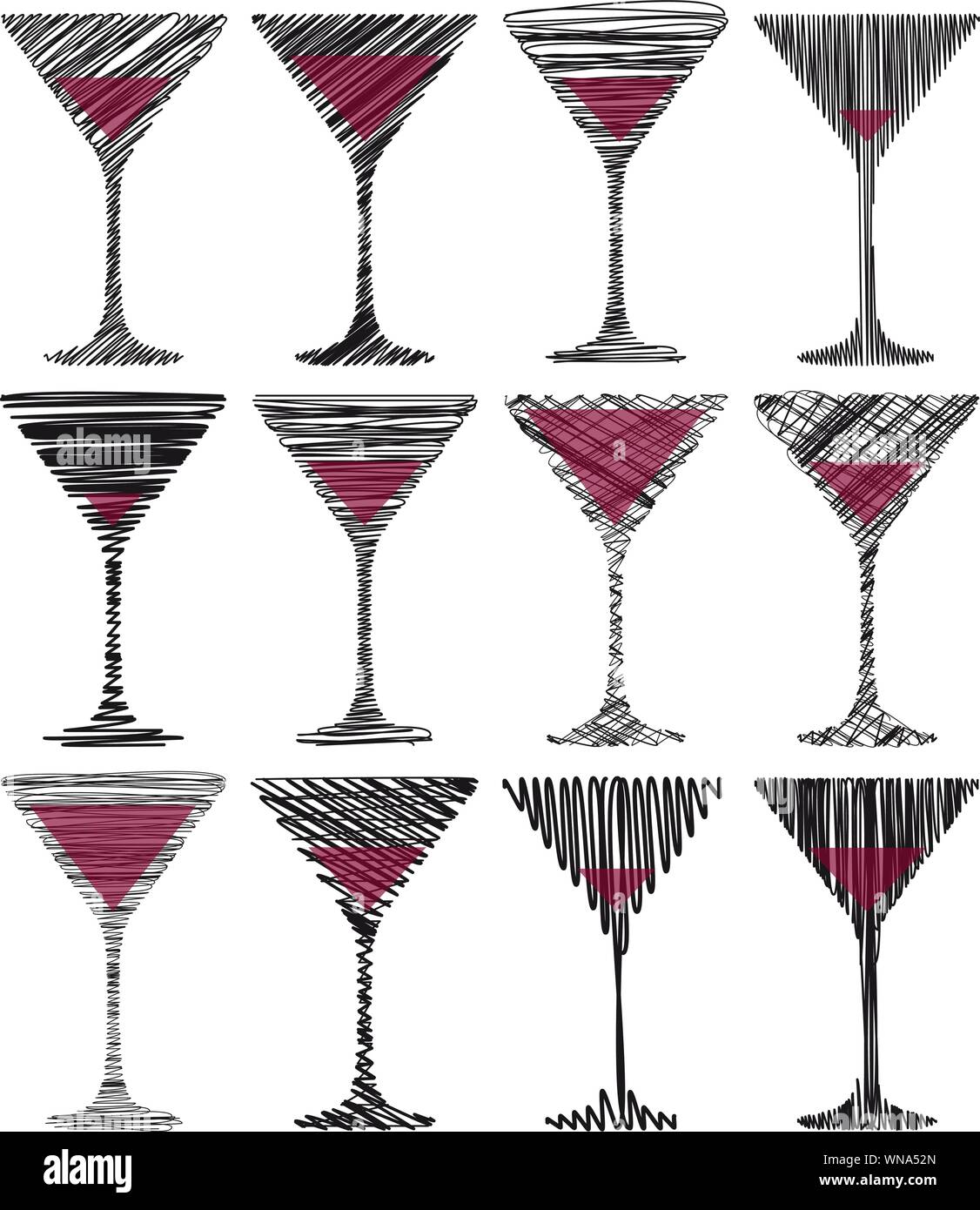 Wine glasses illustration Stock Vector Image & Art Alamy