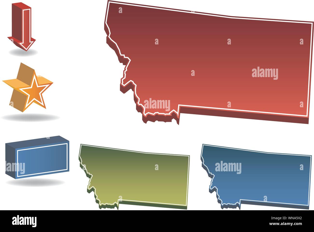 Montana state 3d map hi-res stock photography and images - Alamy