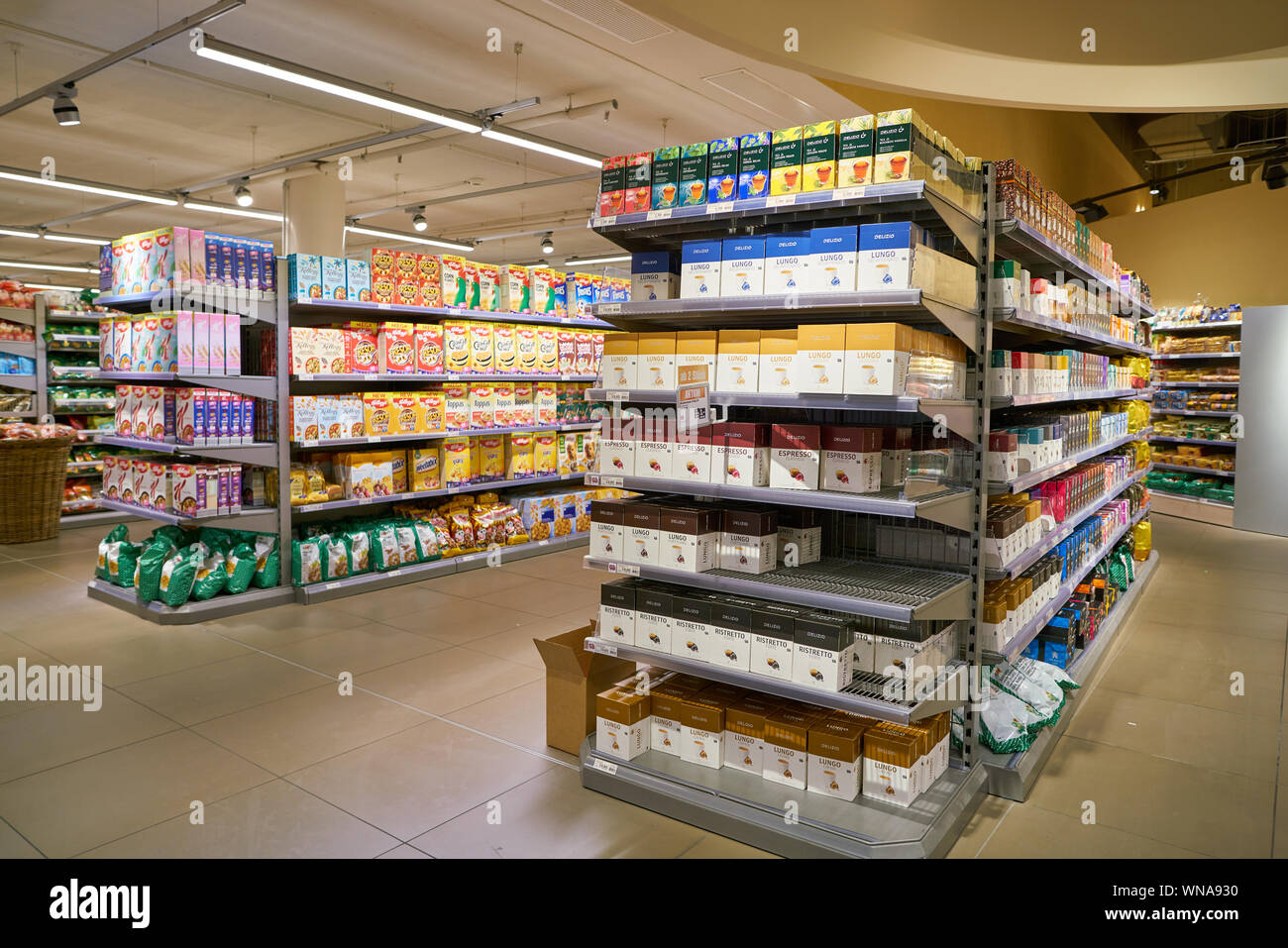 ZURICH, SWITZERLAND CIRCA OCTOBER, 2018 interior shot of Migros