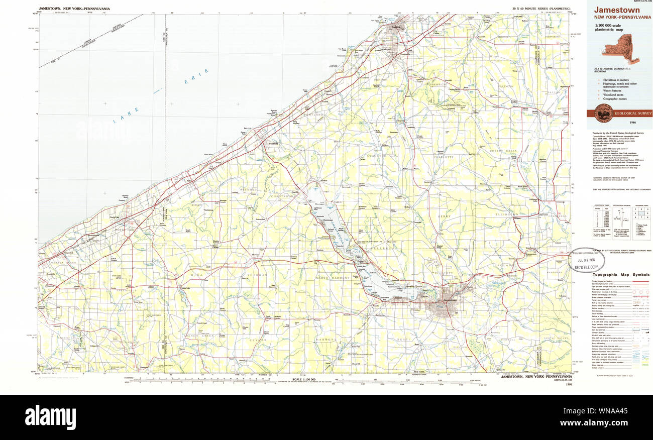 Map of jamestown new york hi-res stock photography and images - Alamy