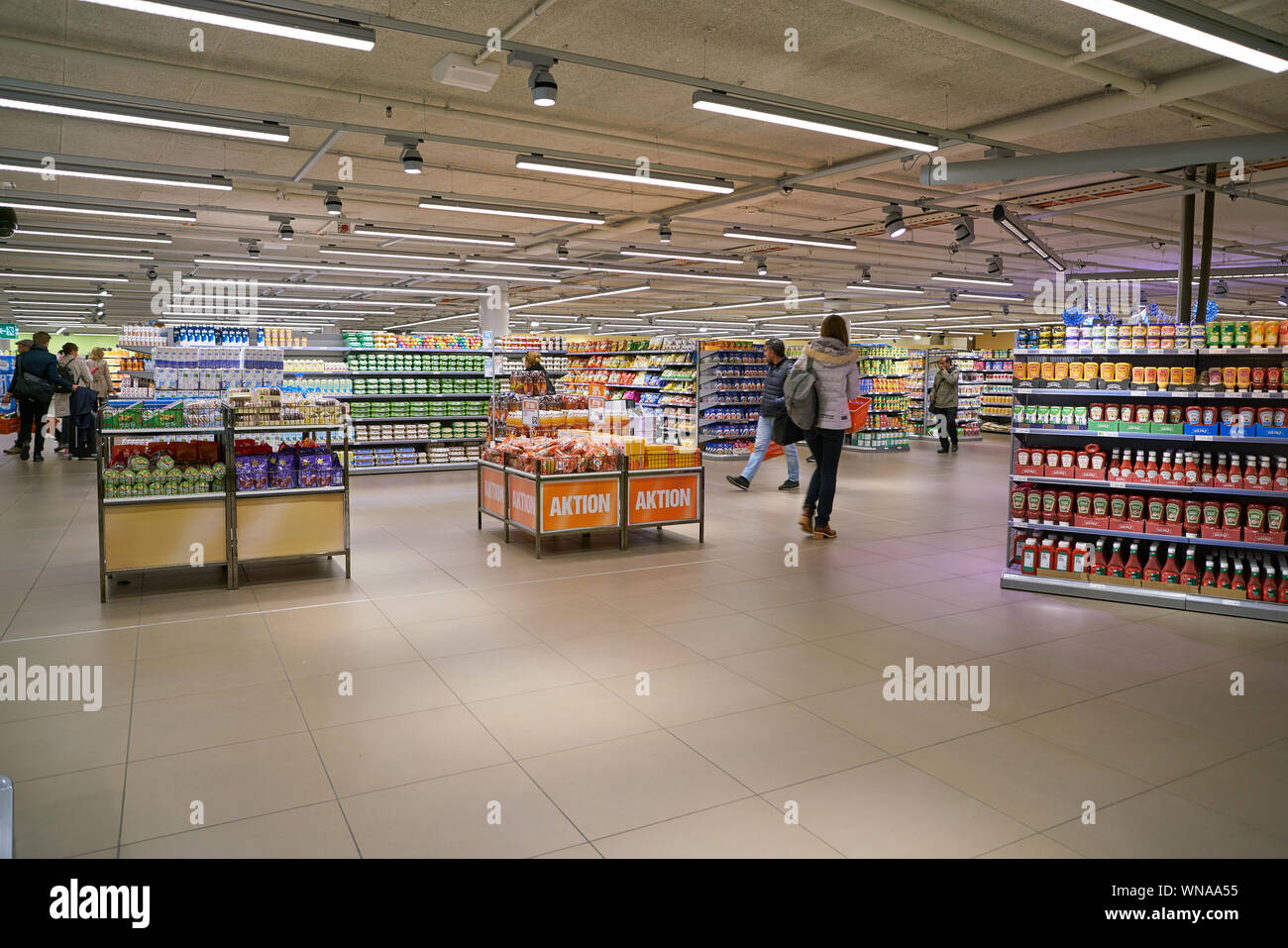 ZURICH, SWITZERLAND CIRCA OCTOBER, 2018 interior shot of Migros