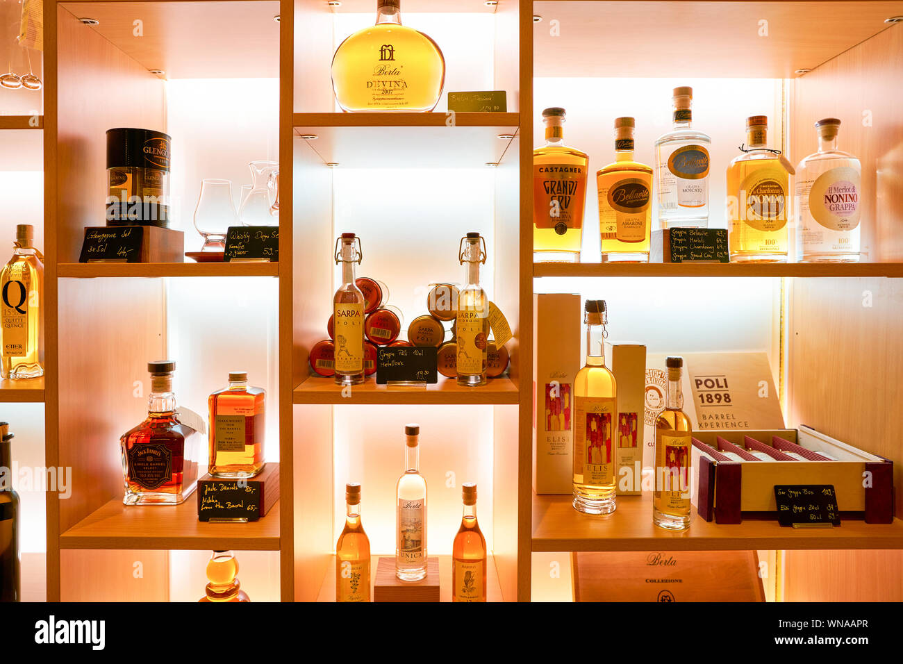 Bottles spirits on bar shelf hires stock photography and images Alamy