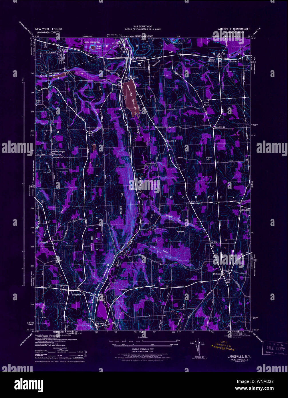 New York NY Jamesville 129982 1943 31680 Inverted Restoration Stock