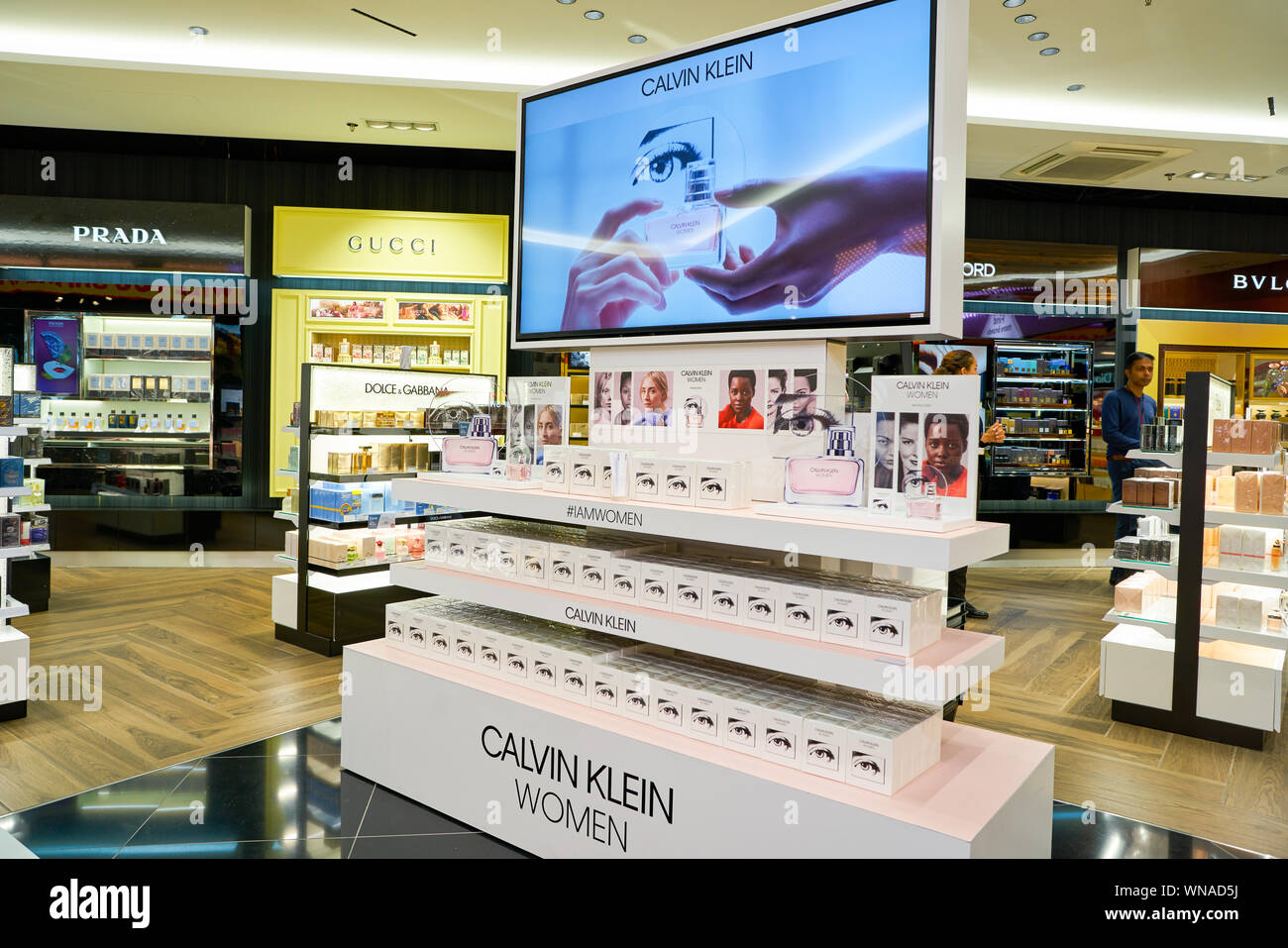 ZURICH, SWITZERLAND - CIRCA OCTOBER, 2018: Calvin Klein perfumes on display  in Zurich International Airport Stock Photo - Alamy