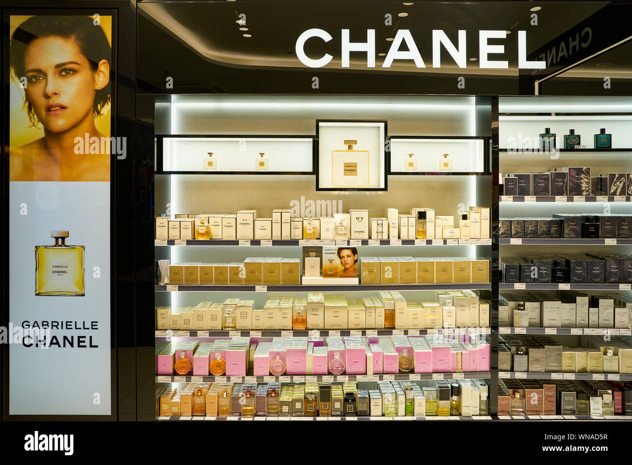 ZURICH, SWITZERLAND - CIRCA OCTOBER, 2018: Chanel perfumes on display ...