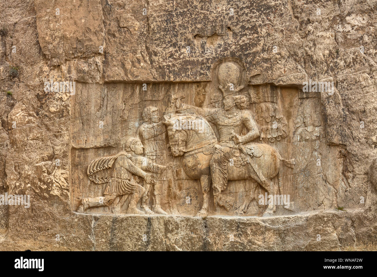Triumph of Shapur I over the Roman emperor Valerian (241-272), Sassanid ...