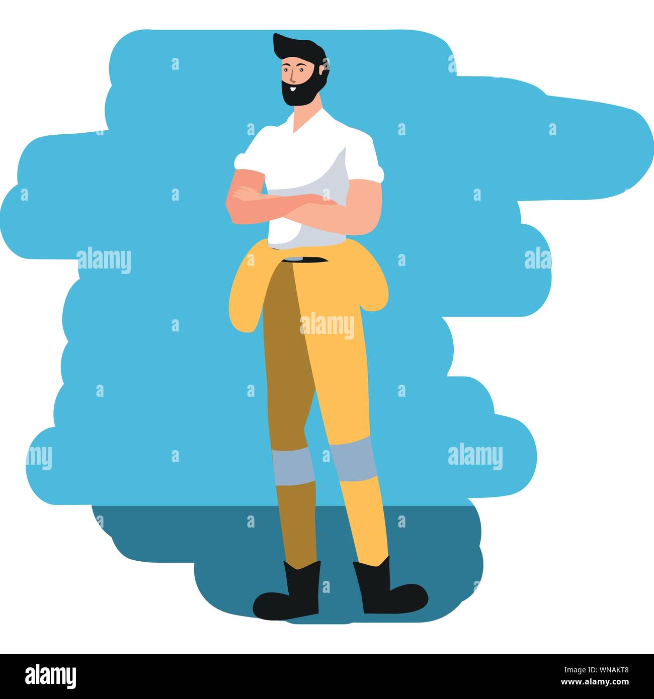 young firefighter worker avatar character vector illustration design ...