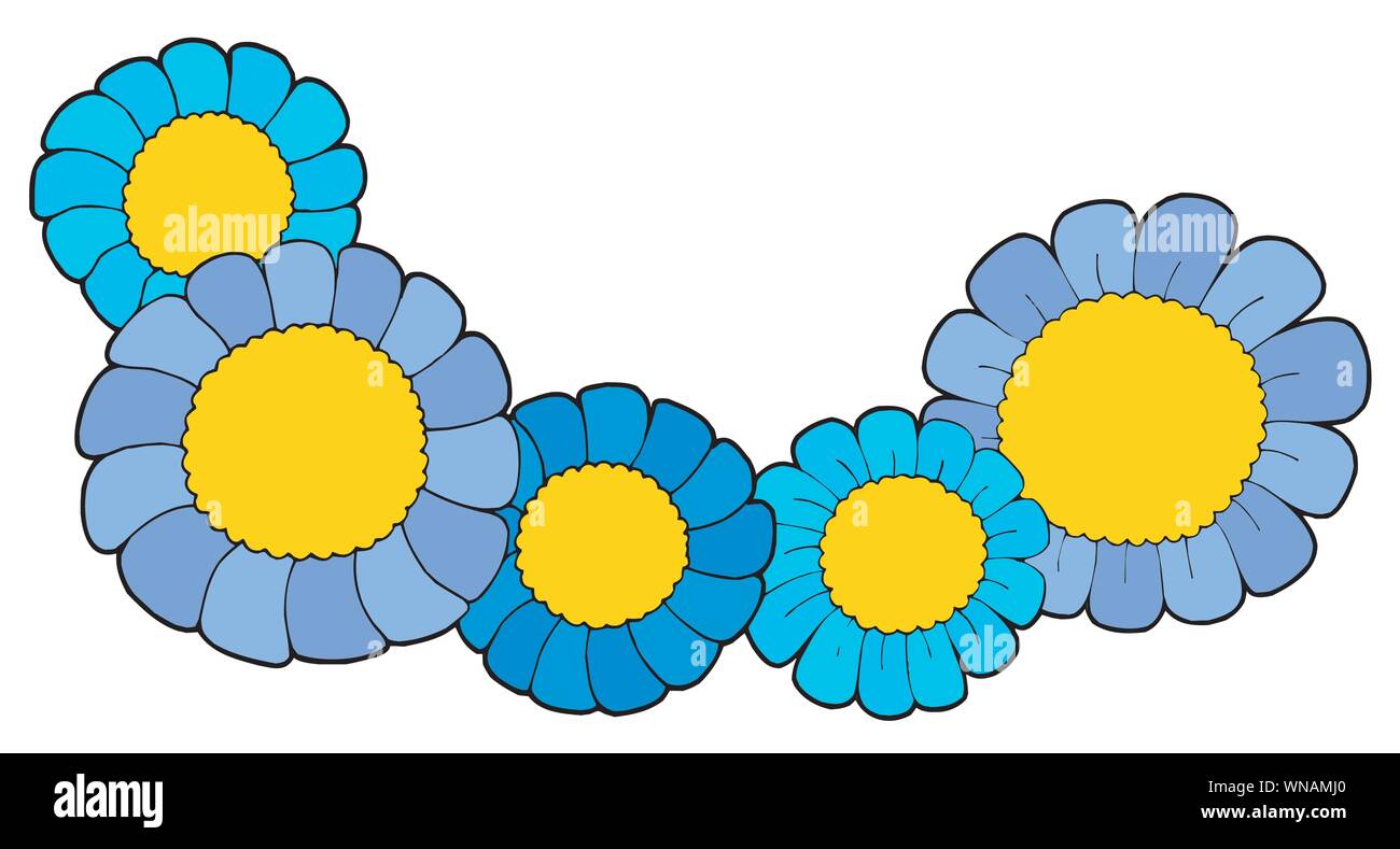 Cute blue flowers vector illustration Stock Vector Image & Art - Alamy