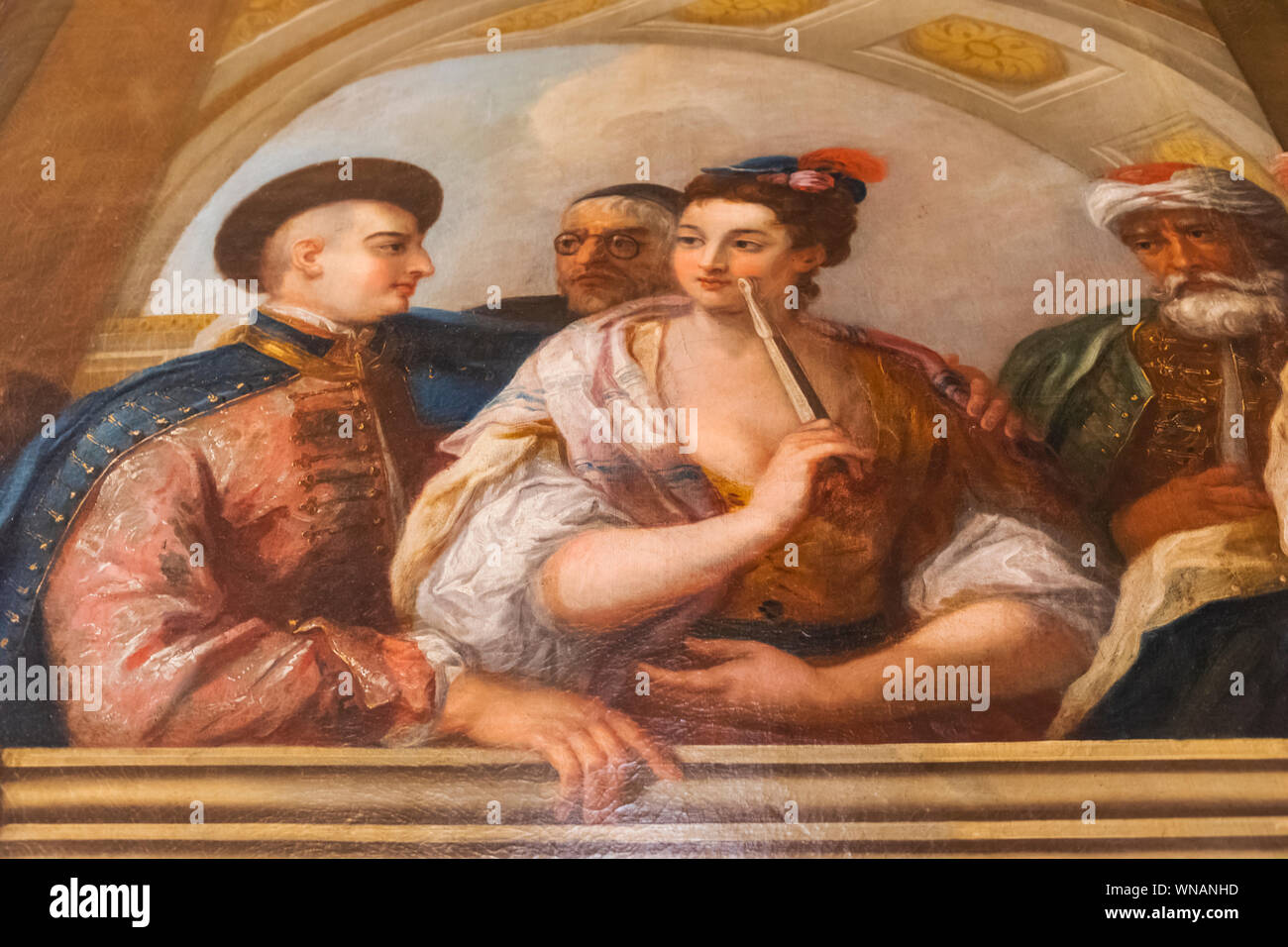 England, London, Kensington, Kensington Palace, The King's State Apartments, The King's Staircase, Detail of Artwork Decoration Stock Photo