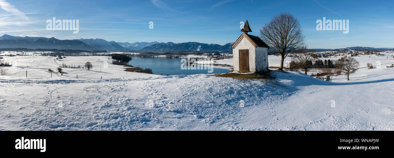 panoramic tranquil landscape at winter in germany Stock Photo