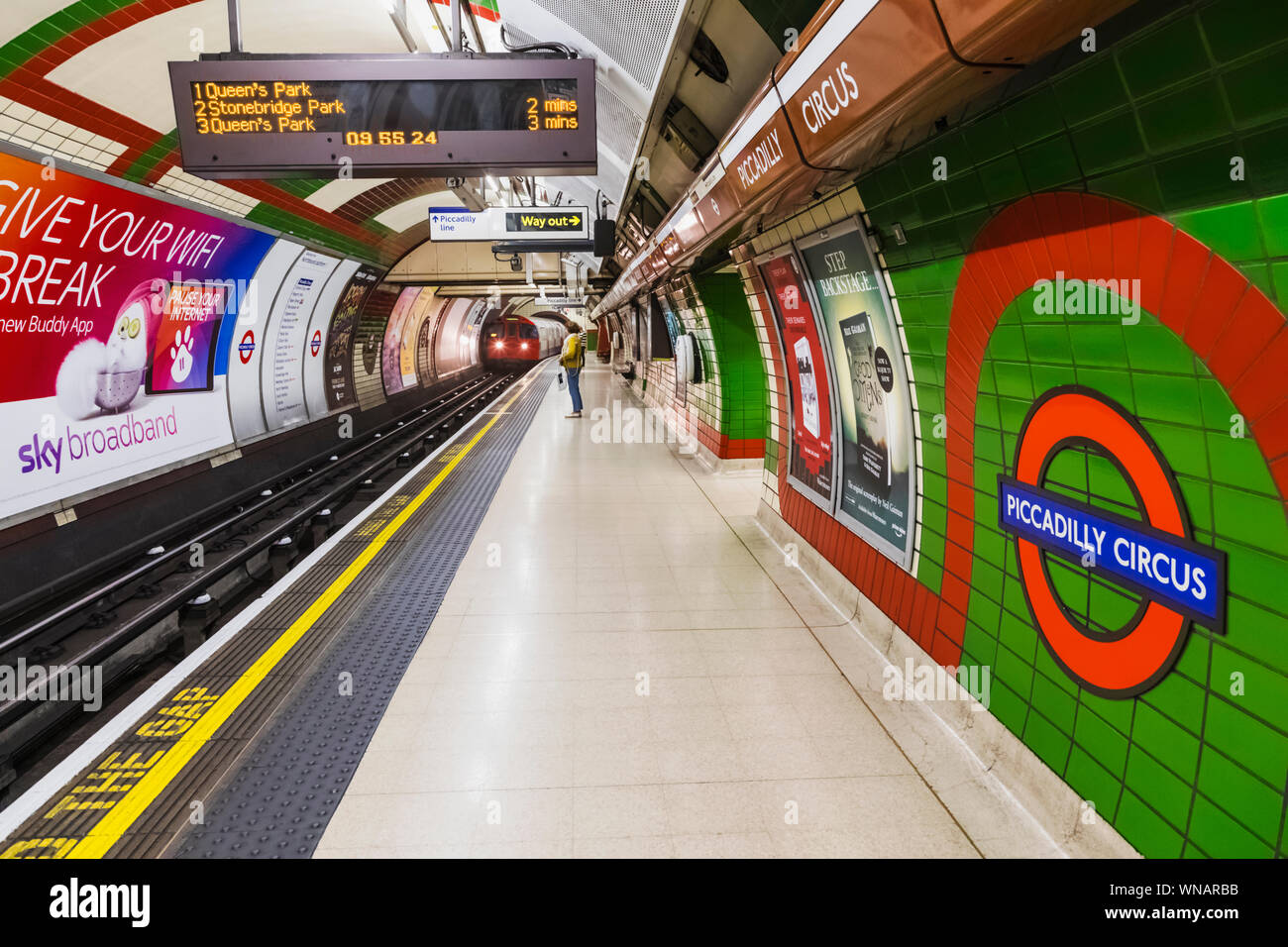 England, London, Piccadilly Circus Underground Station, Platform and