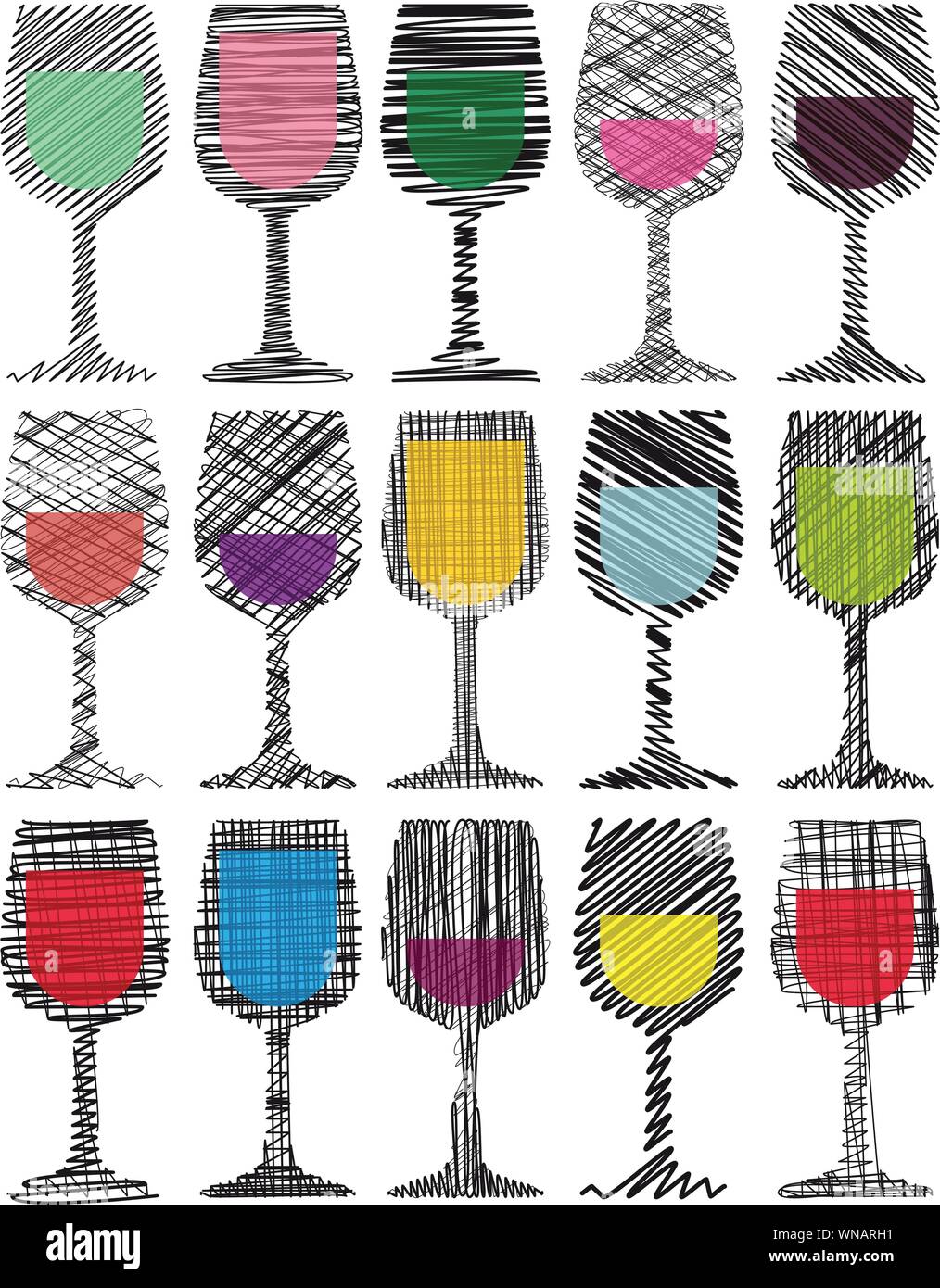 Wine glasses illustration Stock Vector Image & Art Alamy