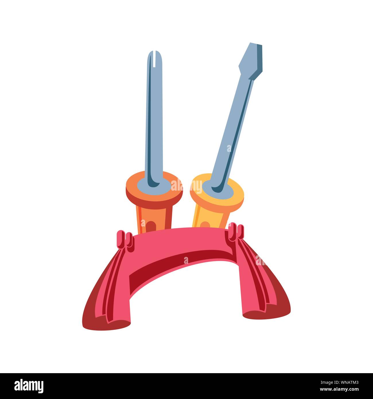 set of screwdrivers tools with ribbon vector illustration design Stock ...