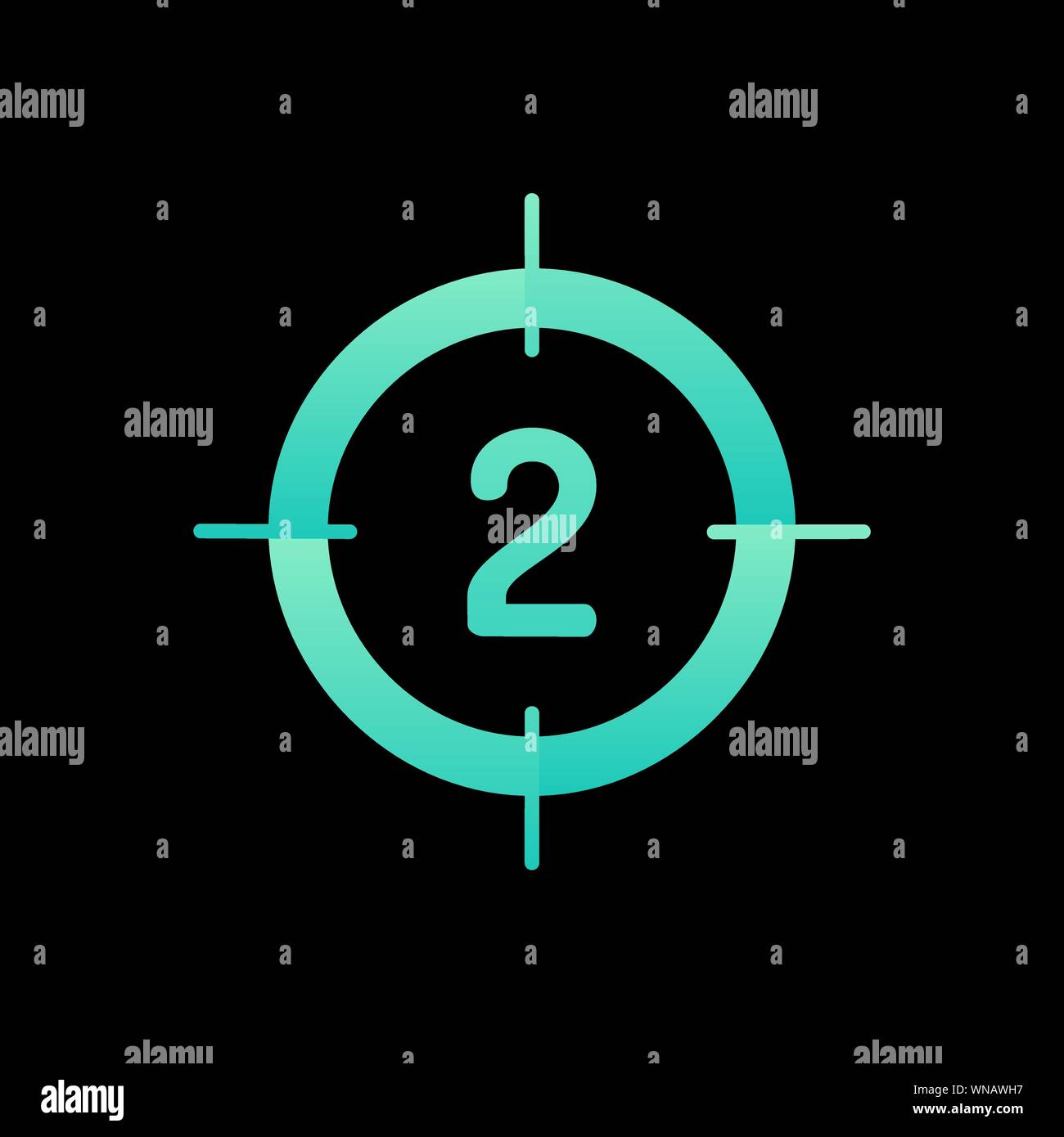 Movie countdown frame simple colorful icon isolated on black. Stock Vector