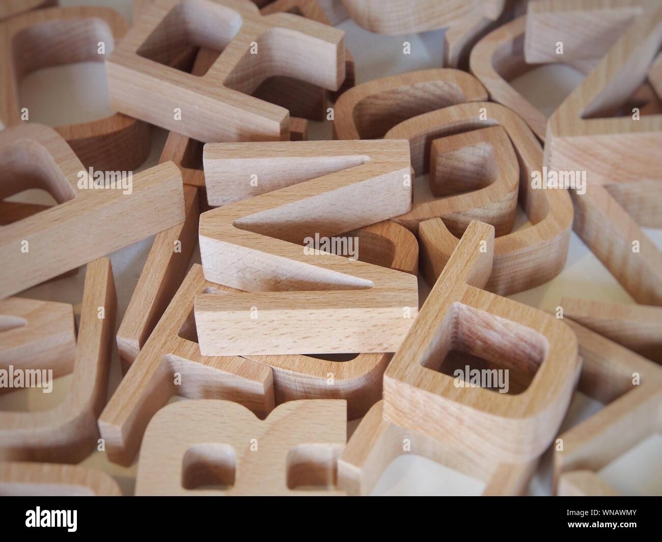 Full Frame Shot Of Wooden Letters Stock Photo