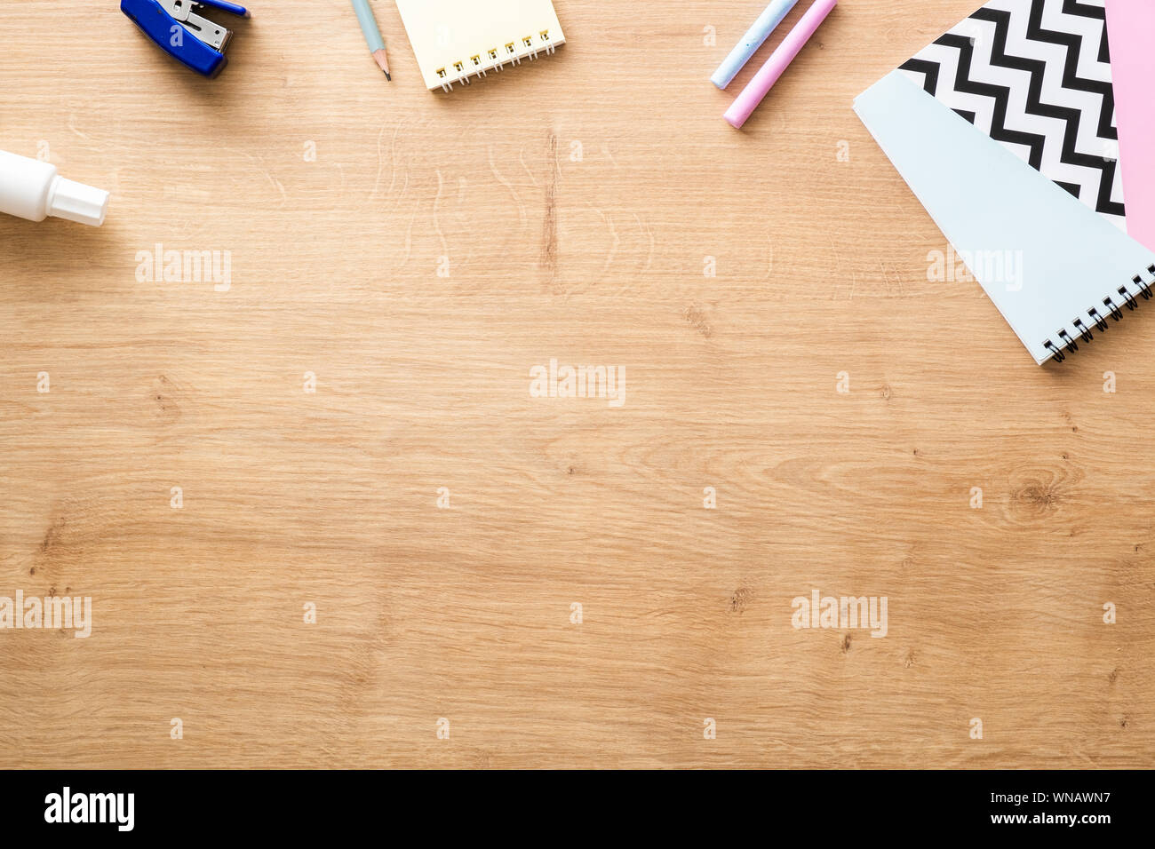 School Supplies On Wooden Desk Table Background Back To School Concept Flat Lay Top View Stock Photo Alamy School Supplies On Wooden Desk Table Background Back To School Concept Flat Lay Top View Stock Photo Alamy