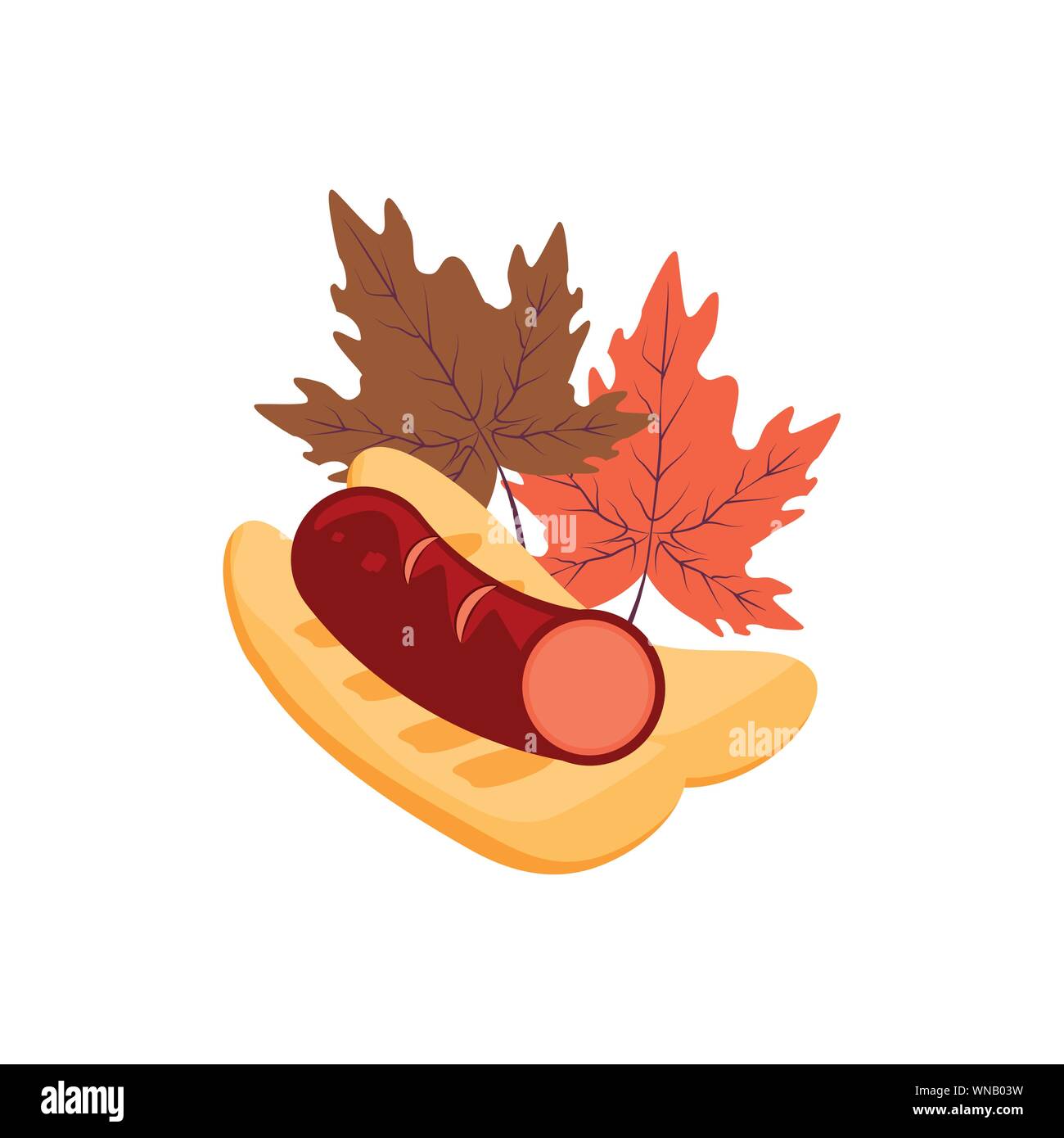 delicious bread with sausage food vector illustration design Stock ...
