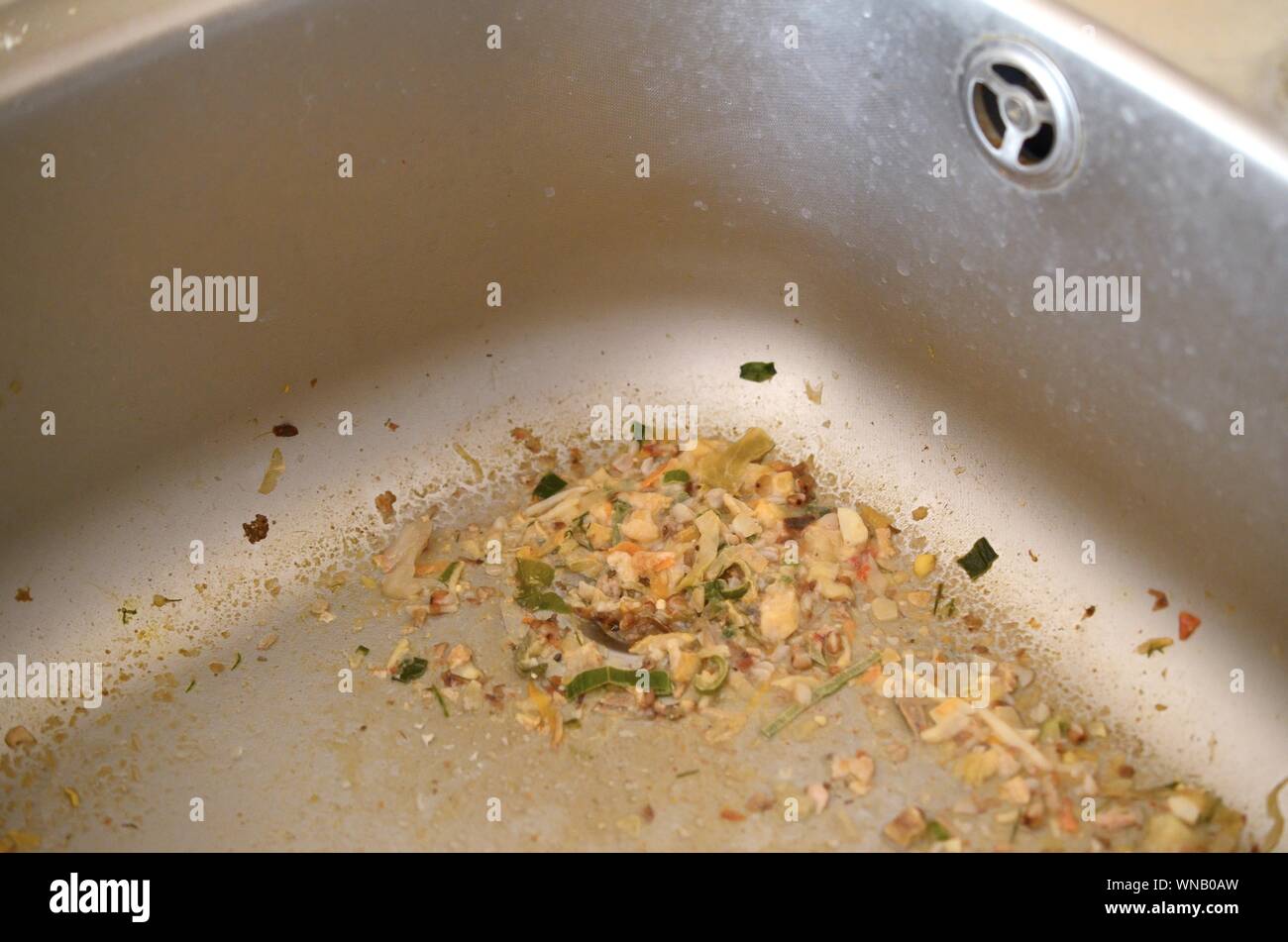 Close Up On Dirty Clogging Kitchen Sink Drain Blur And Selective Focus Of Sink Hole Clogging Up With Food Particles Stock Photo Alamy