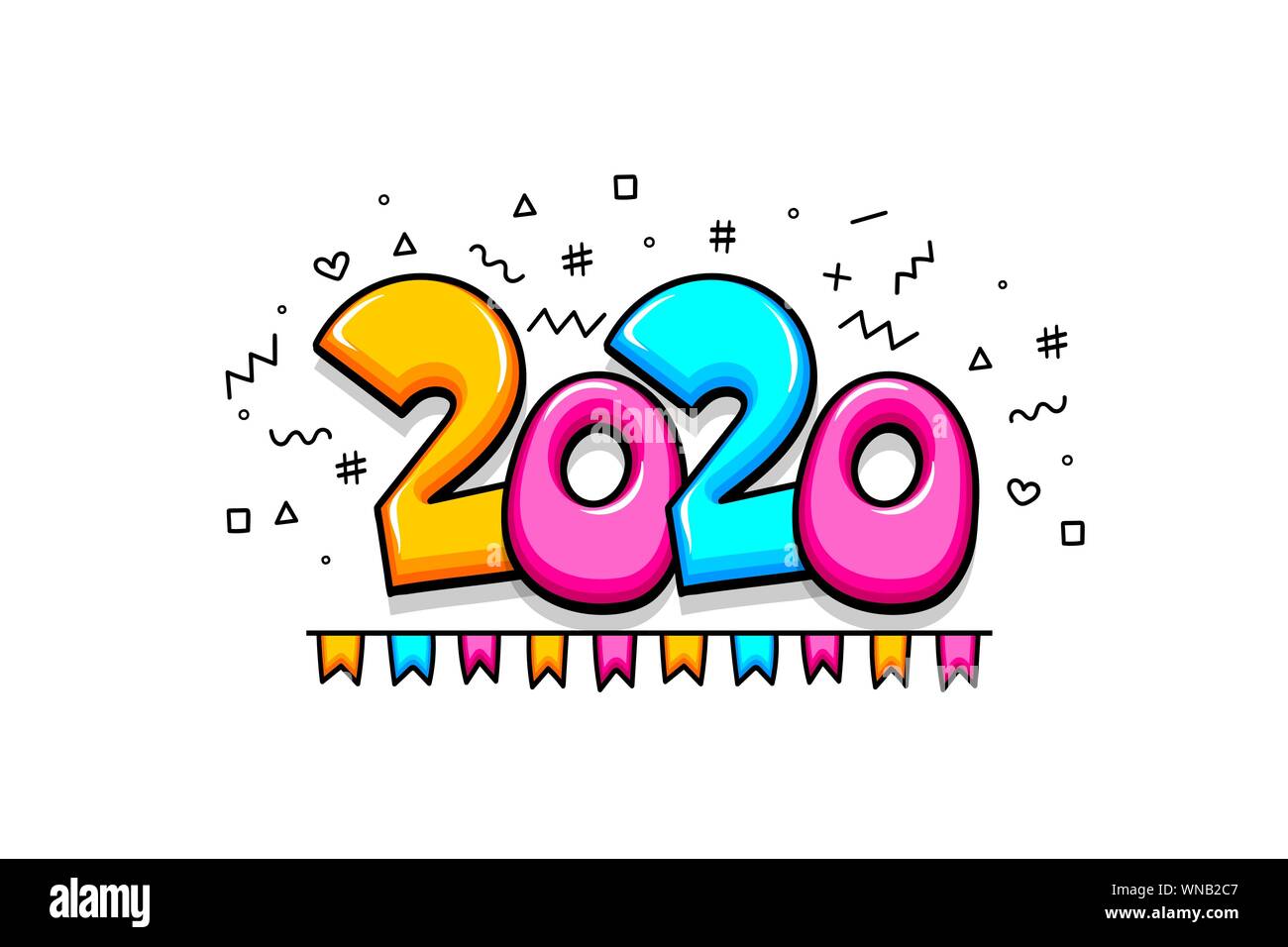 2020 cartoon new year number sketch doodle style Stock Vector Image & Art Alamy