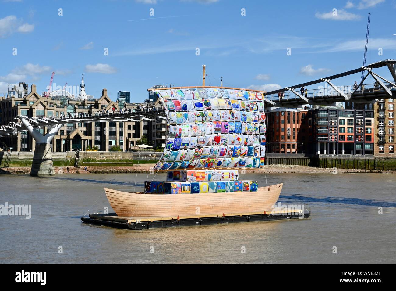 Ship of Tolerance by Ilya and Emily Kabakov, Totally Thames, Tate Modern, London. UK Stock Photo
