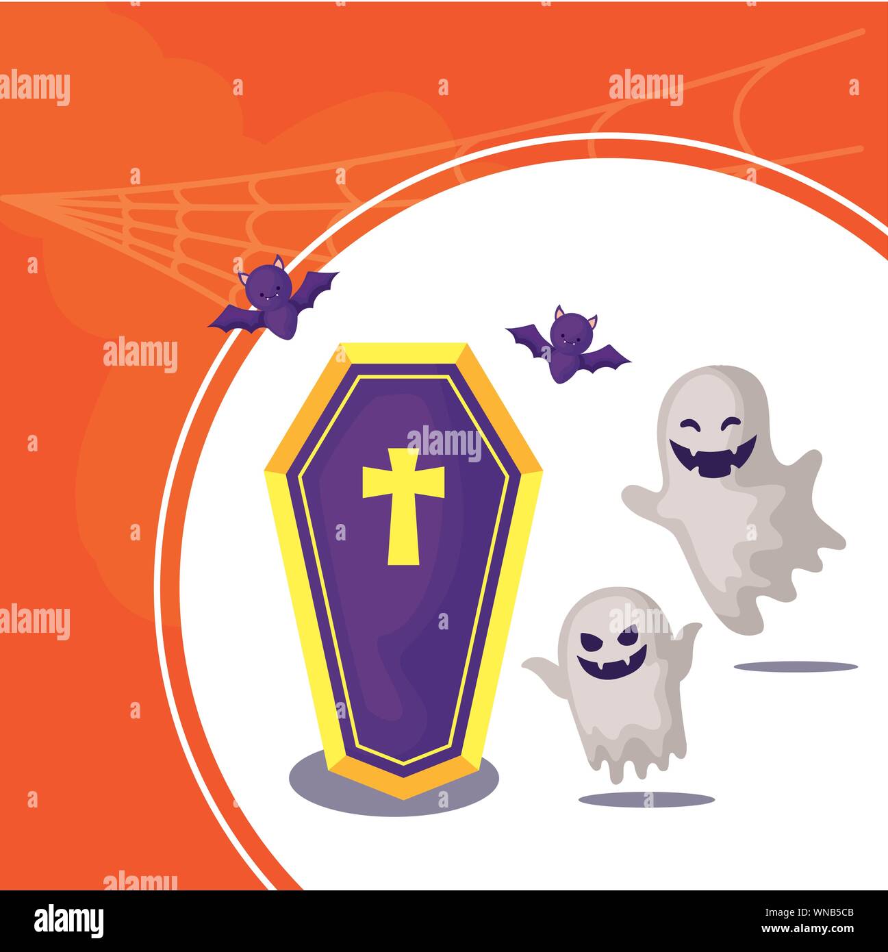 ghosts mysteries with icons of halloween vector illustration design ...