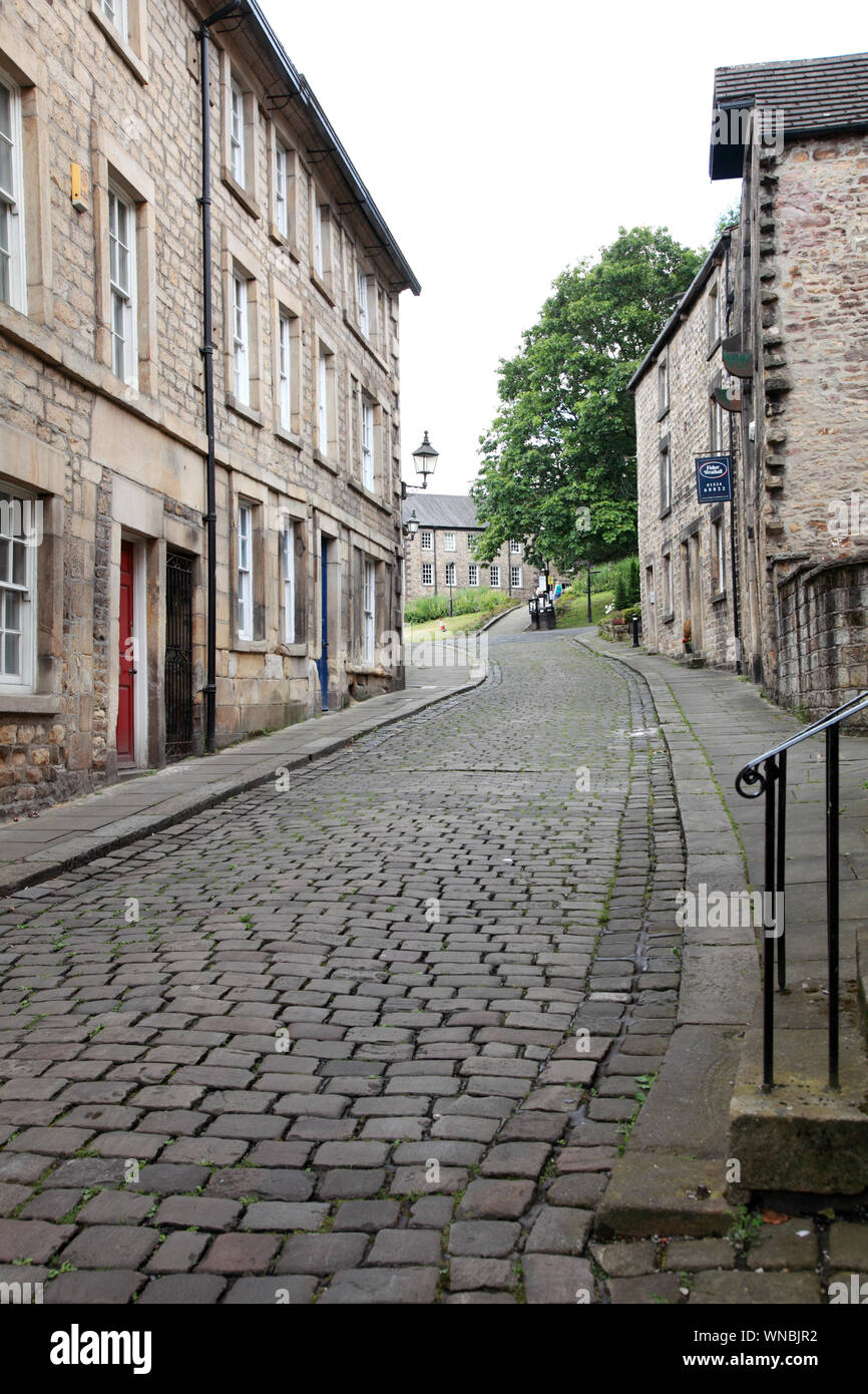 Castle Hill in Lancaster, a historic area between the Castle and China Street, a main thoroughfare Stock Photo