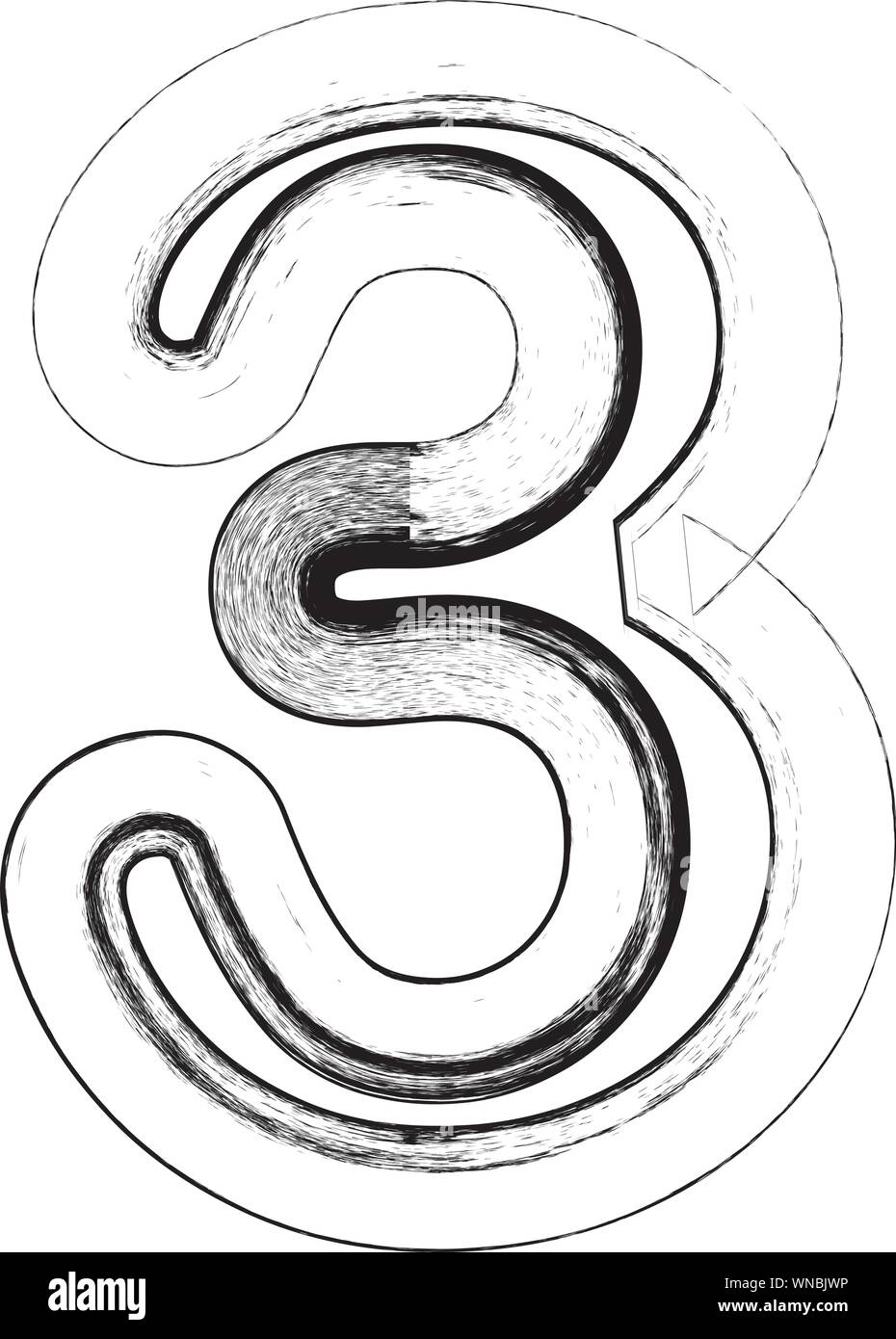 Grunge Font. Number 3 Stock Vector Image & Art - Alamy