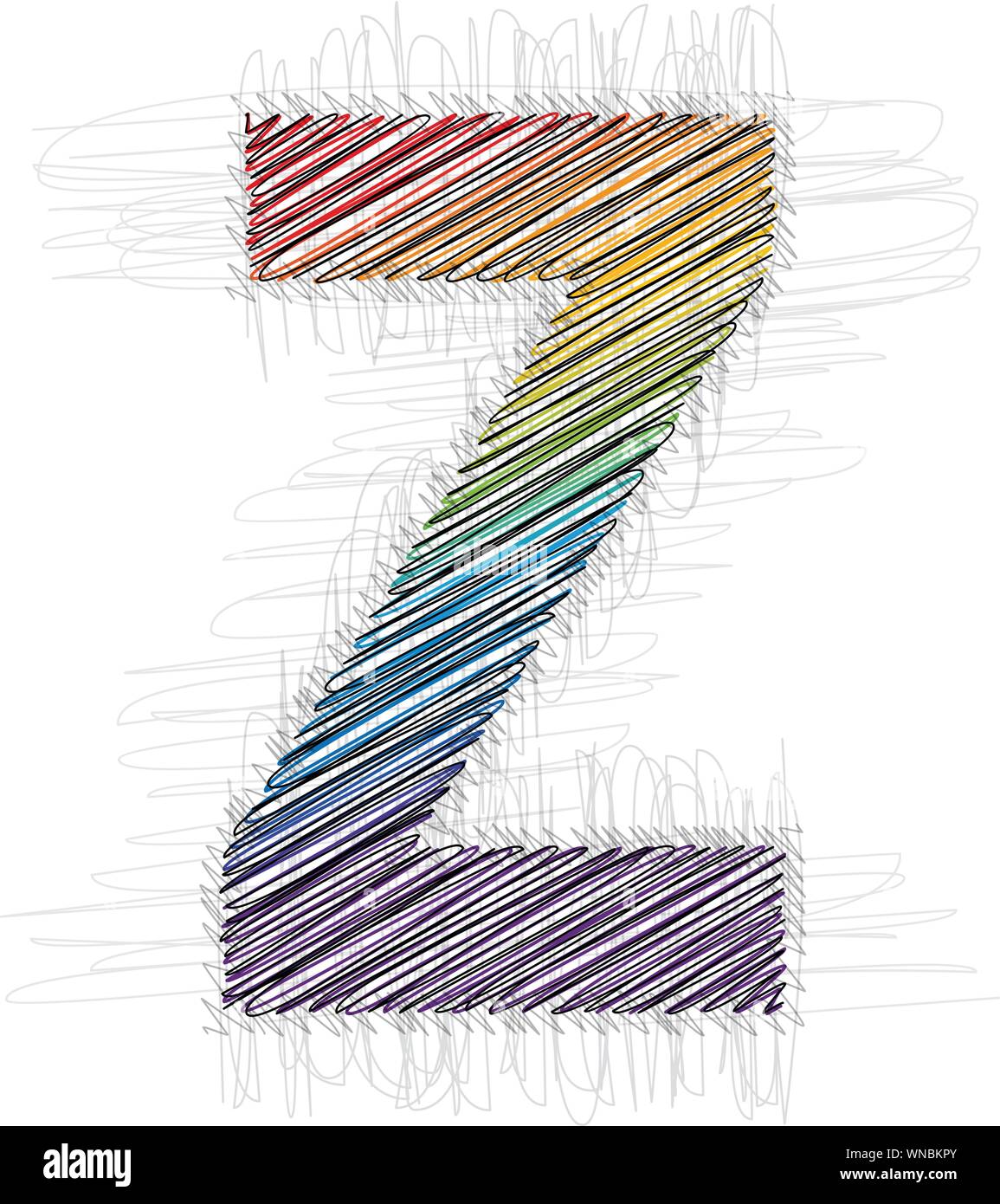 Hand draw font LETTER Z Stock Vector Image & Art Alamy