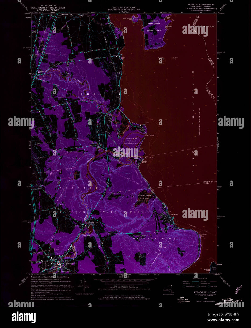 New York NY Keeseville 130008 1966 24000 Inverted Restoration Stock