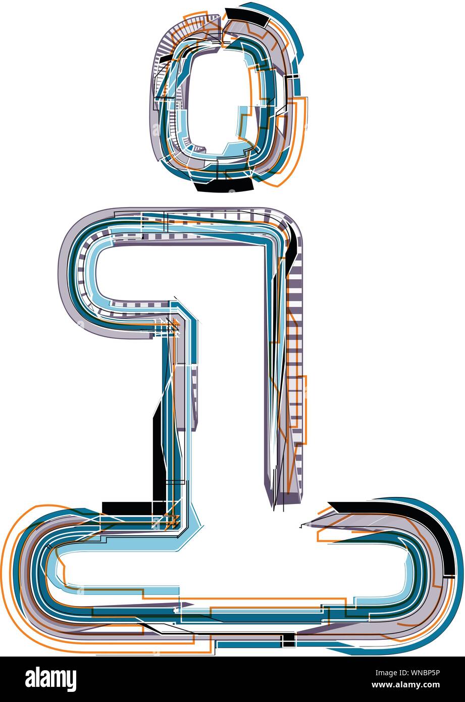 Font illustration letter i stock vector image art alamy