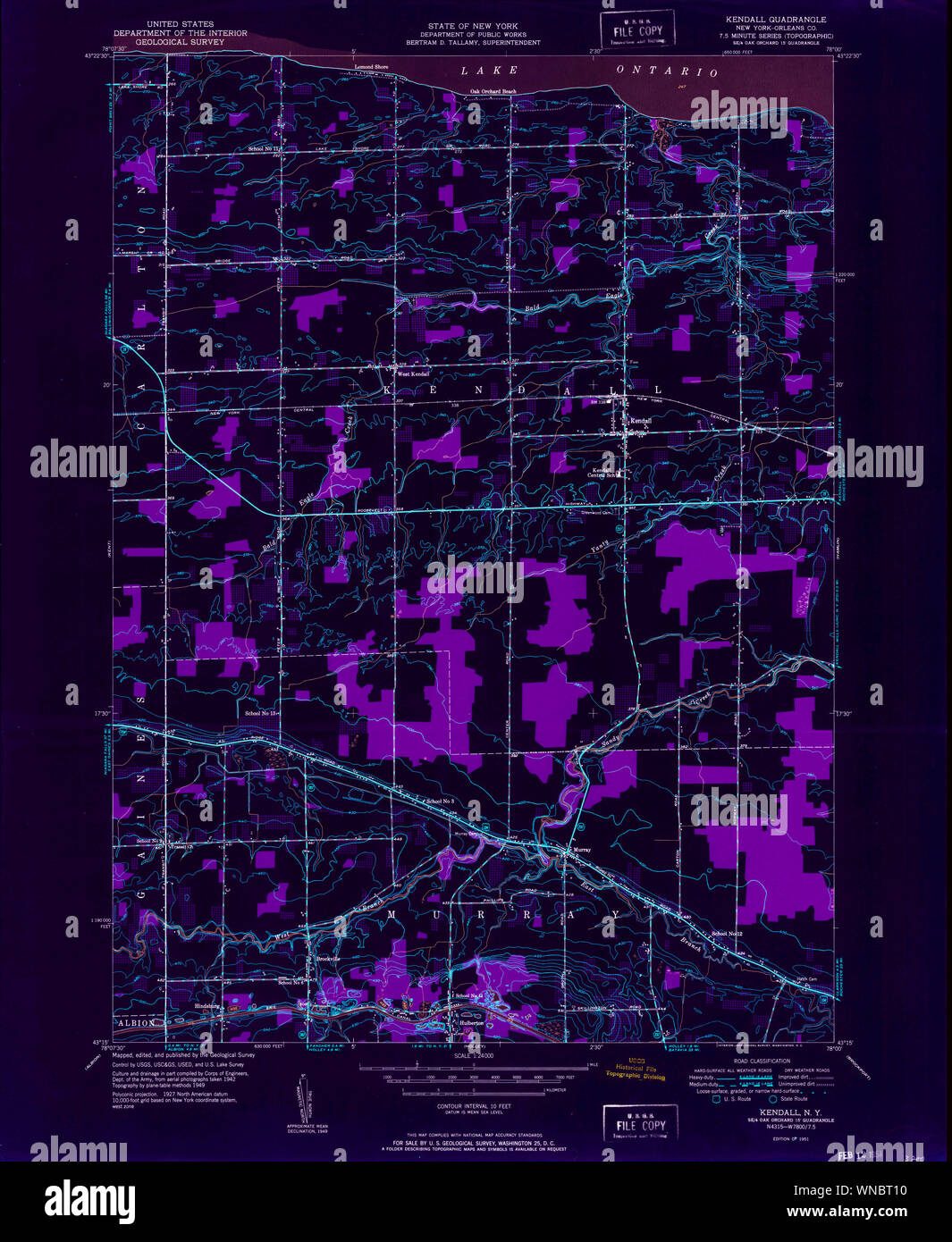 New York NY Kendall 130013 1951 24000 Inverted Restoration Stock Photo