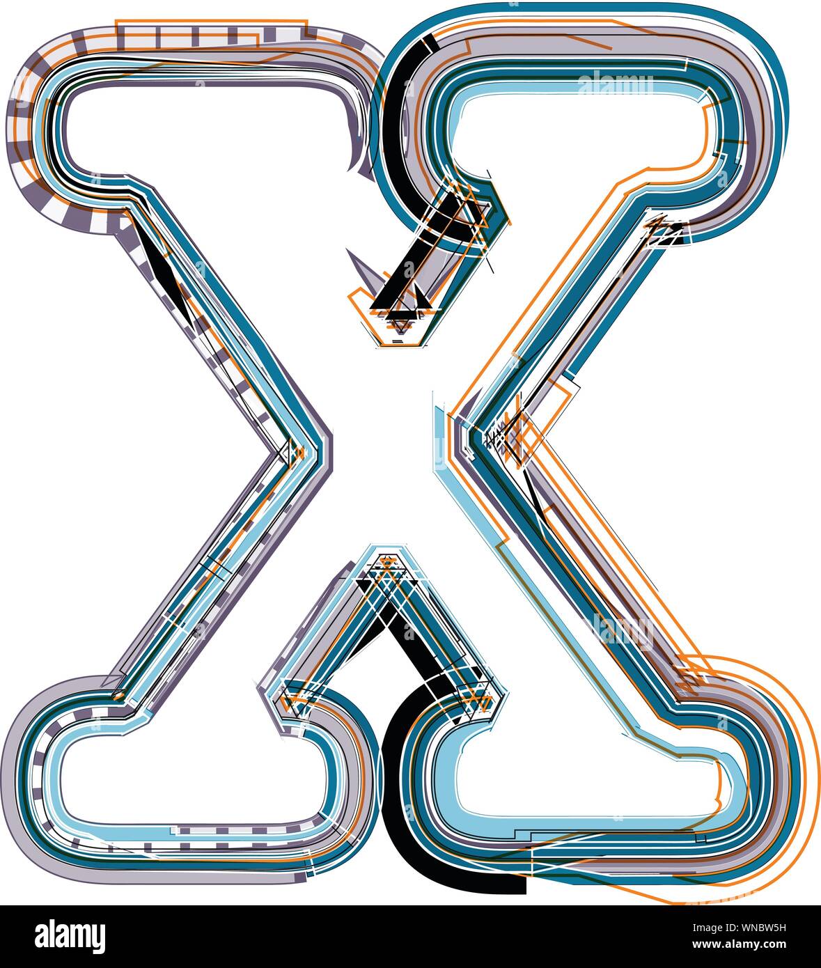 Font illustration LETTER X Stock Vector Image & Art Alamy