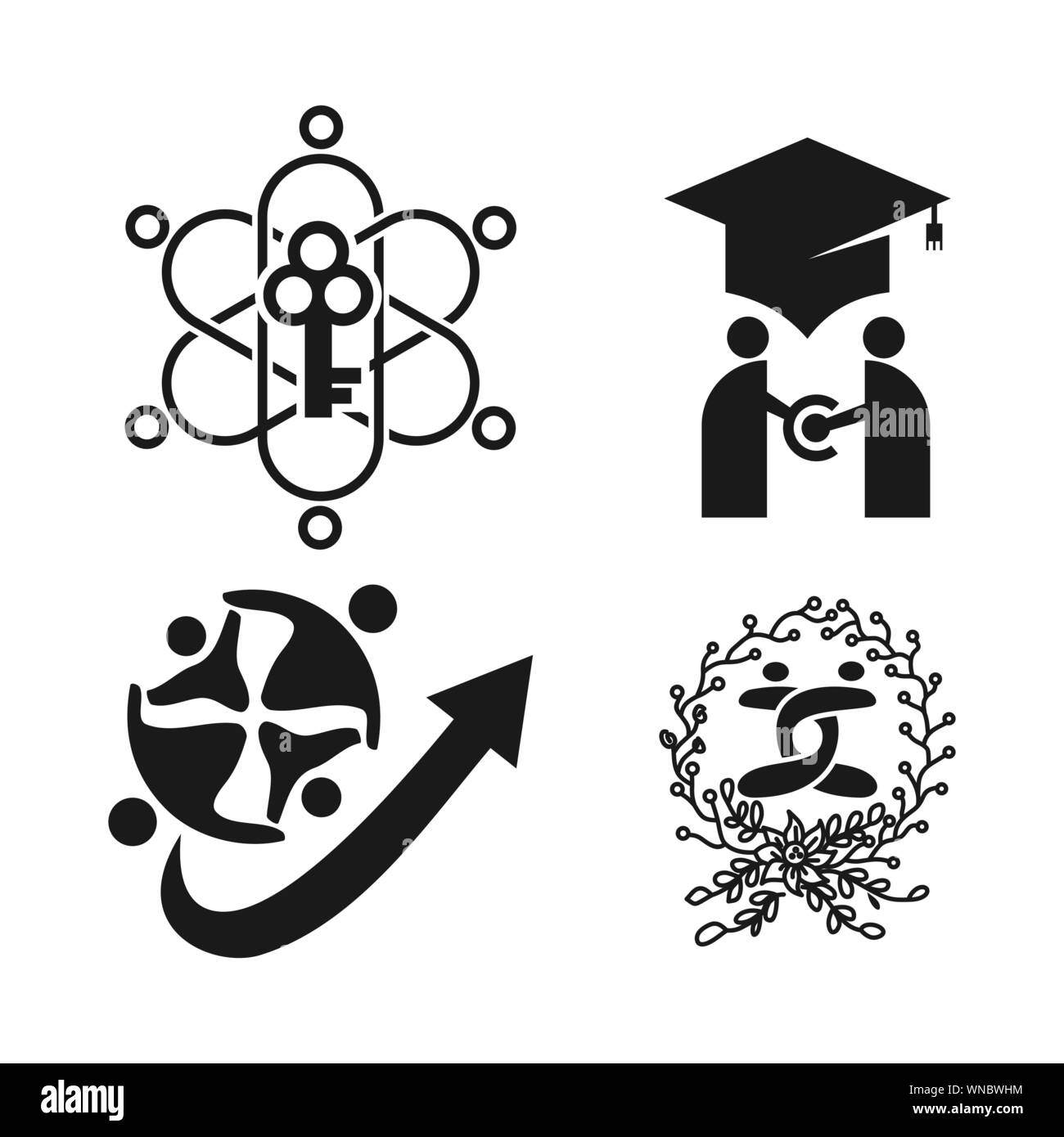 Commitment Teamwork Together Business Black Logo Illustration Vector ...