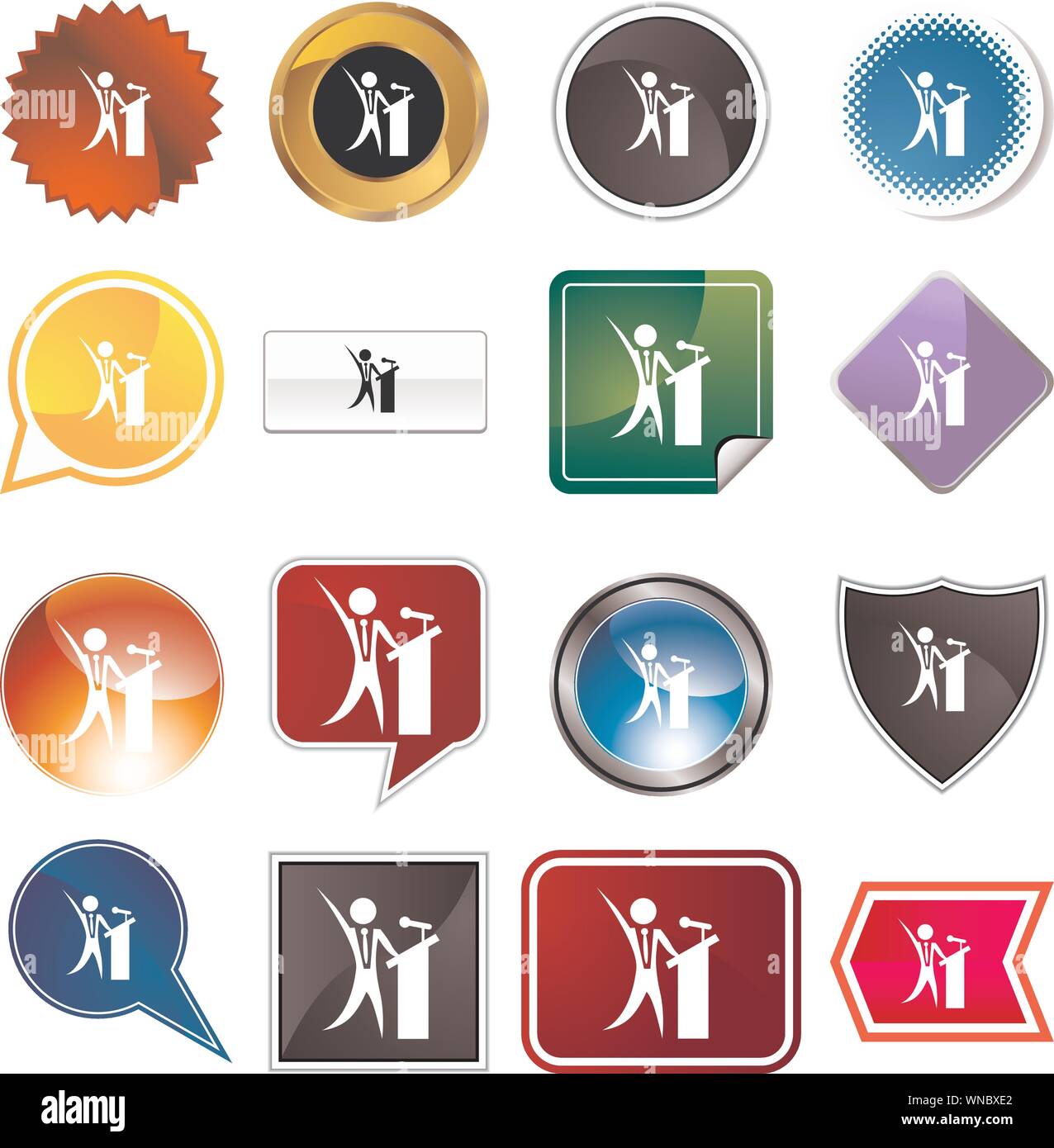 Podium Businessman Variety Set Stock Vector