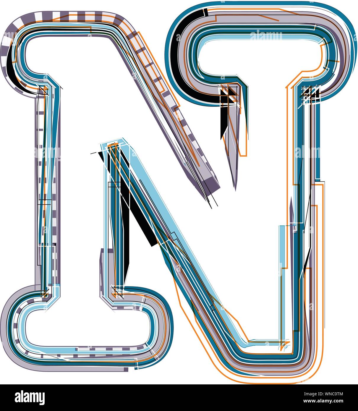 Font illustration LETTER N Stock Vector Image & Art - Alamy